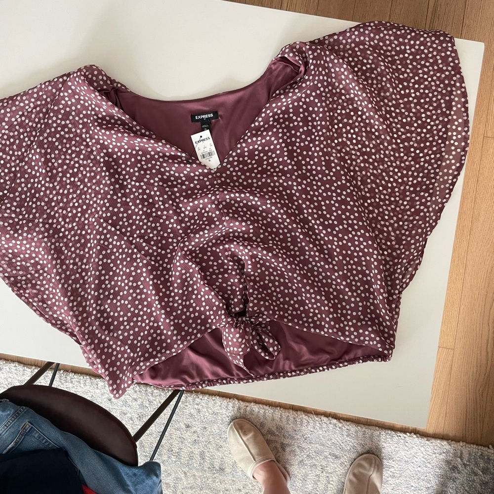 Polka Dot Express Cropped Blouse - NWT